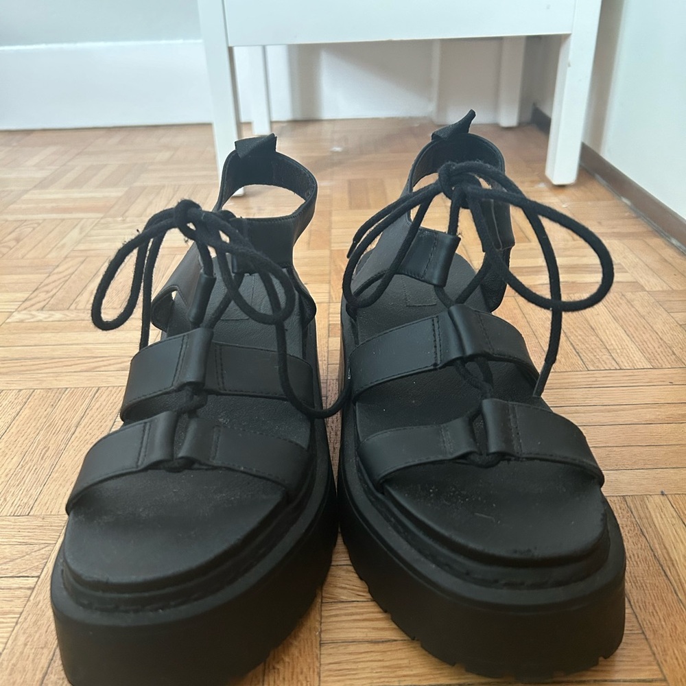 Topshop Black Platform Sandals